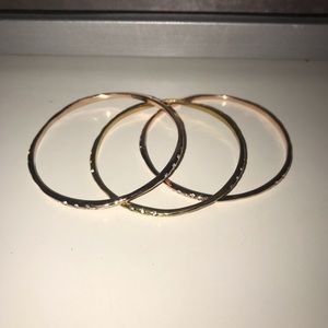 Set of 3 Matching Rose Gold and Gold Bracelets